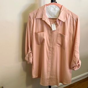 NWT Ann Taylor light pink camp-style shirt